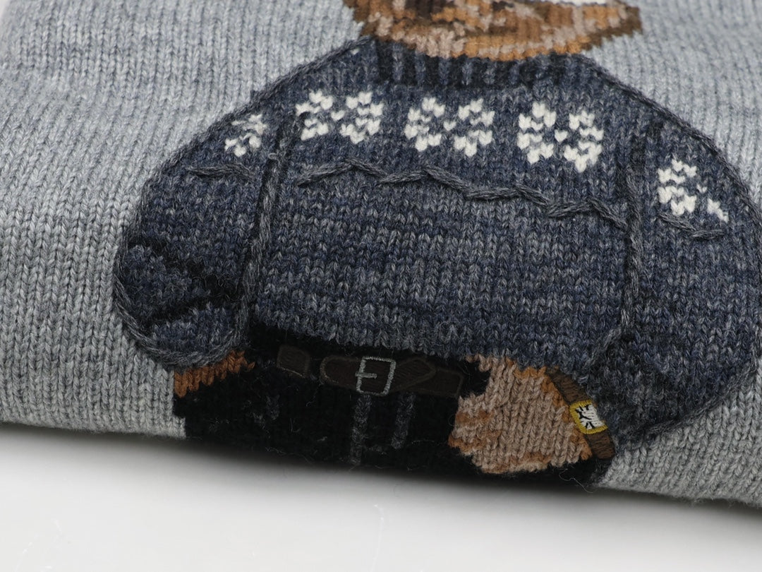 Ralph Lauren Grey Hoodie Bear Sweater