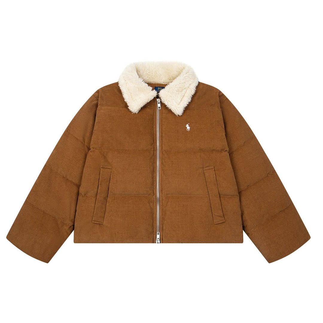 R. Lauren Brown Corduroy Winter Jacket