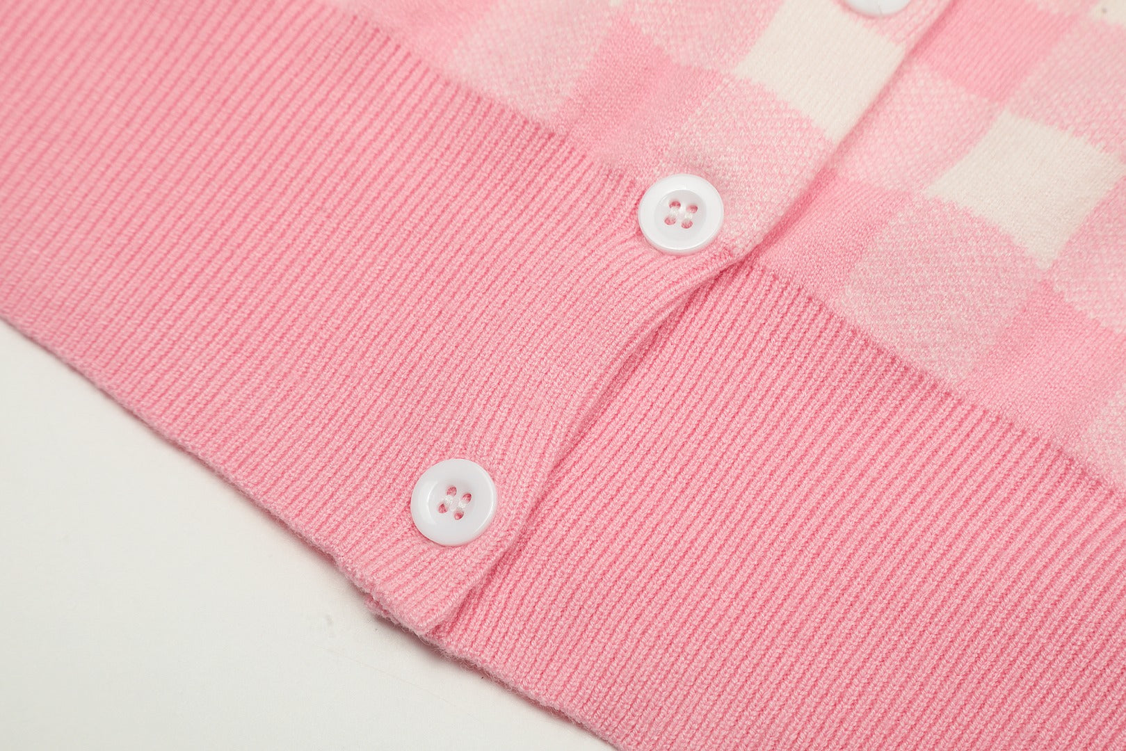 R.Lauren Checkered Cotton Cardigan
