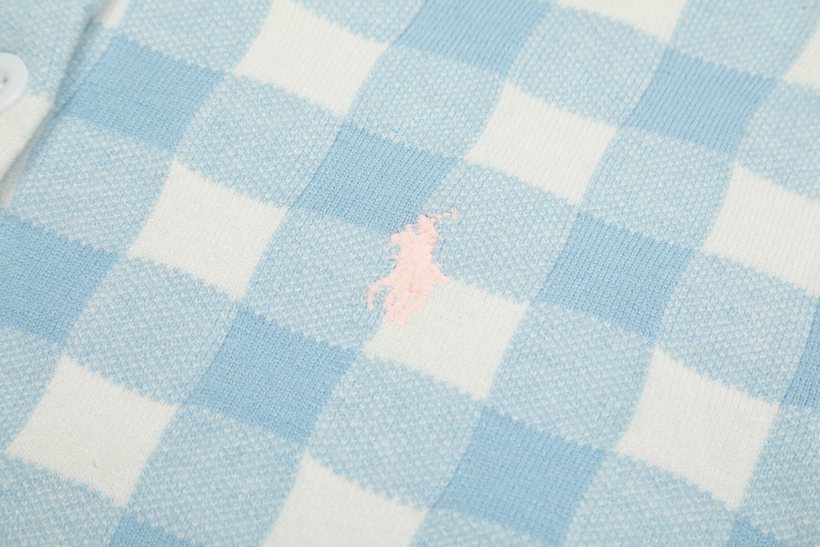 R.Lauren Checkered Cotton Cardigan