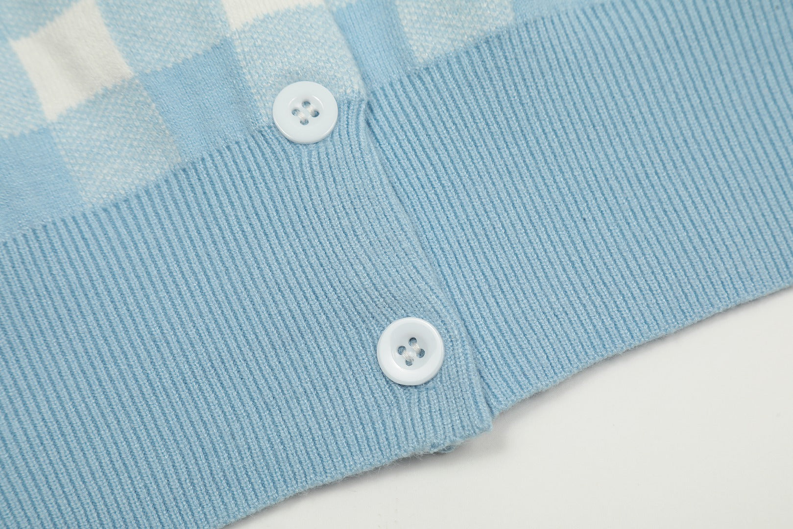 R.Lauren Checkered Cotton Cardigan