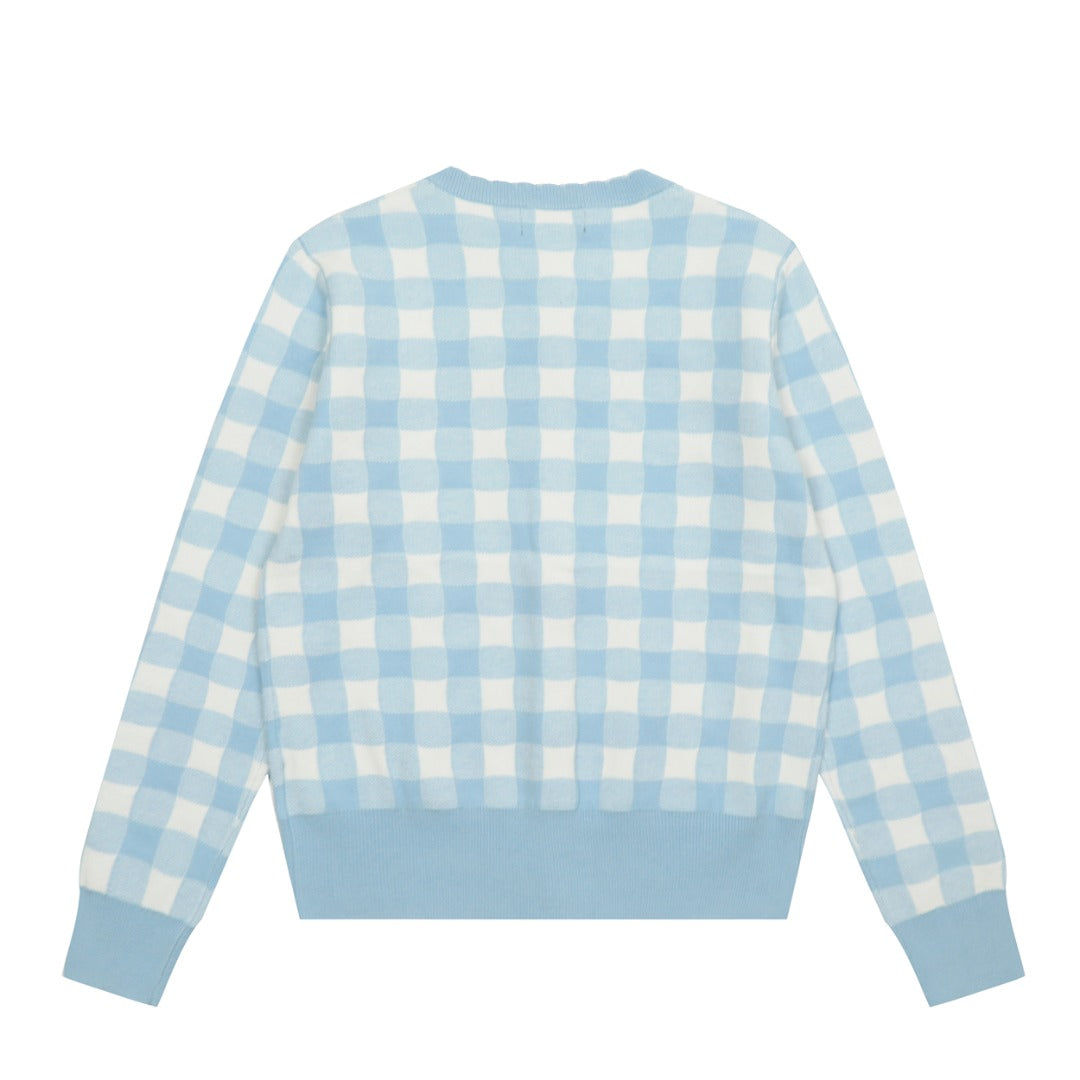 R.Lauren Checkered Cotton Cardigan