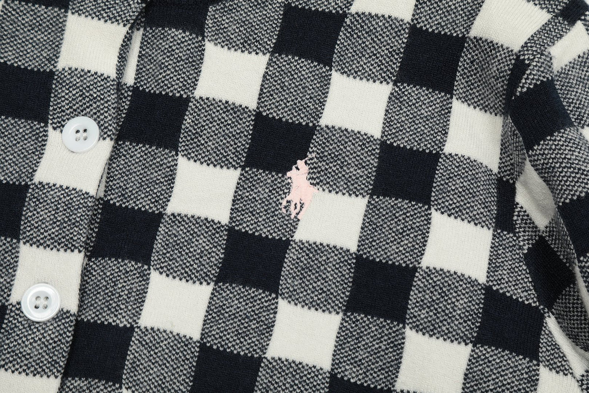 R.Lauren Checkered Cotton Cardigan