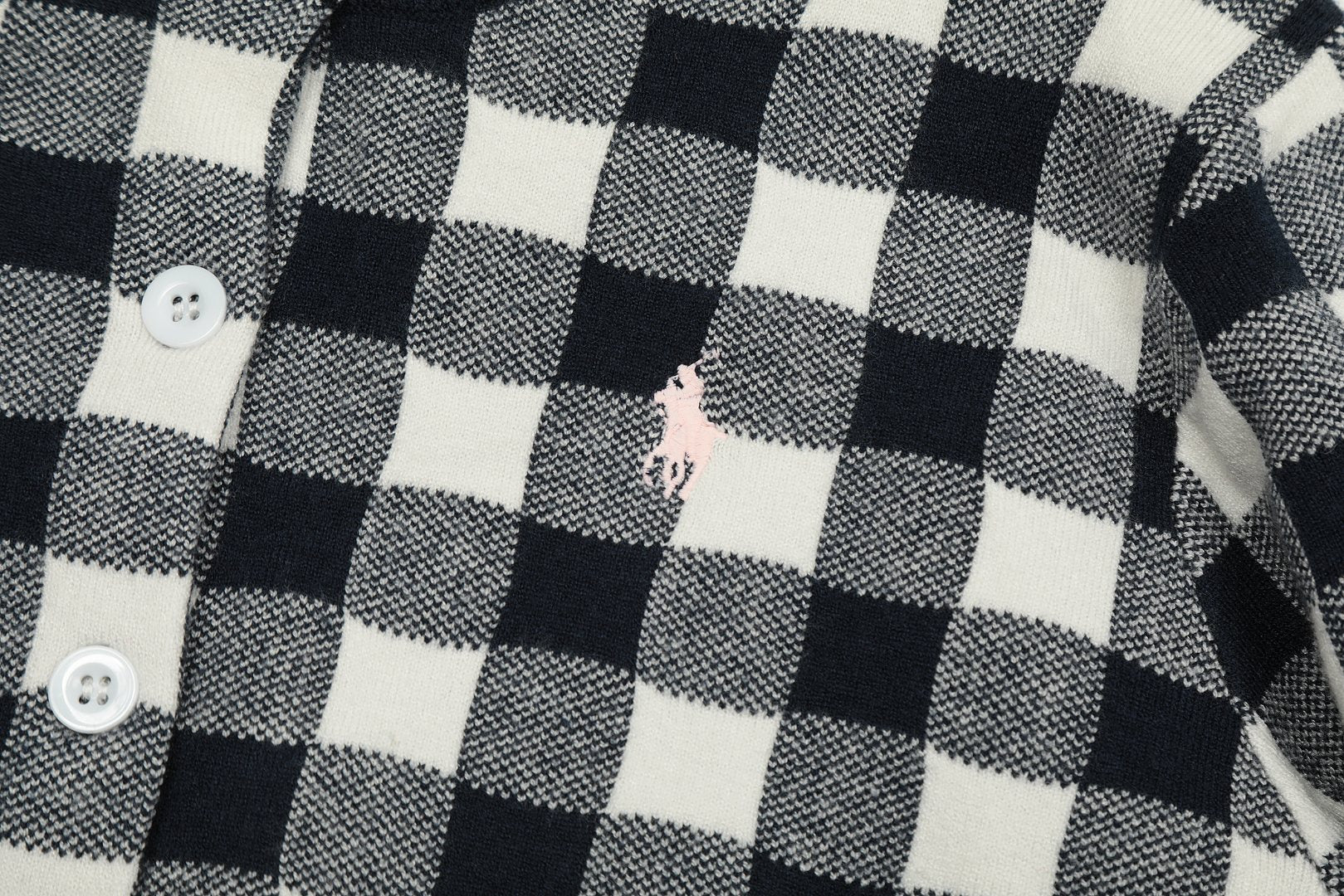 R.Lauren Checkered Cotton Cardigan
