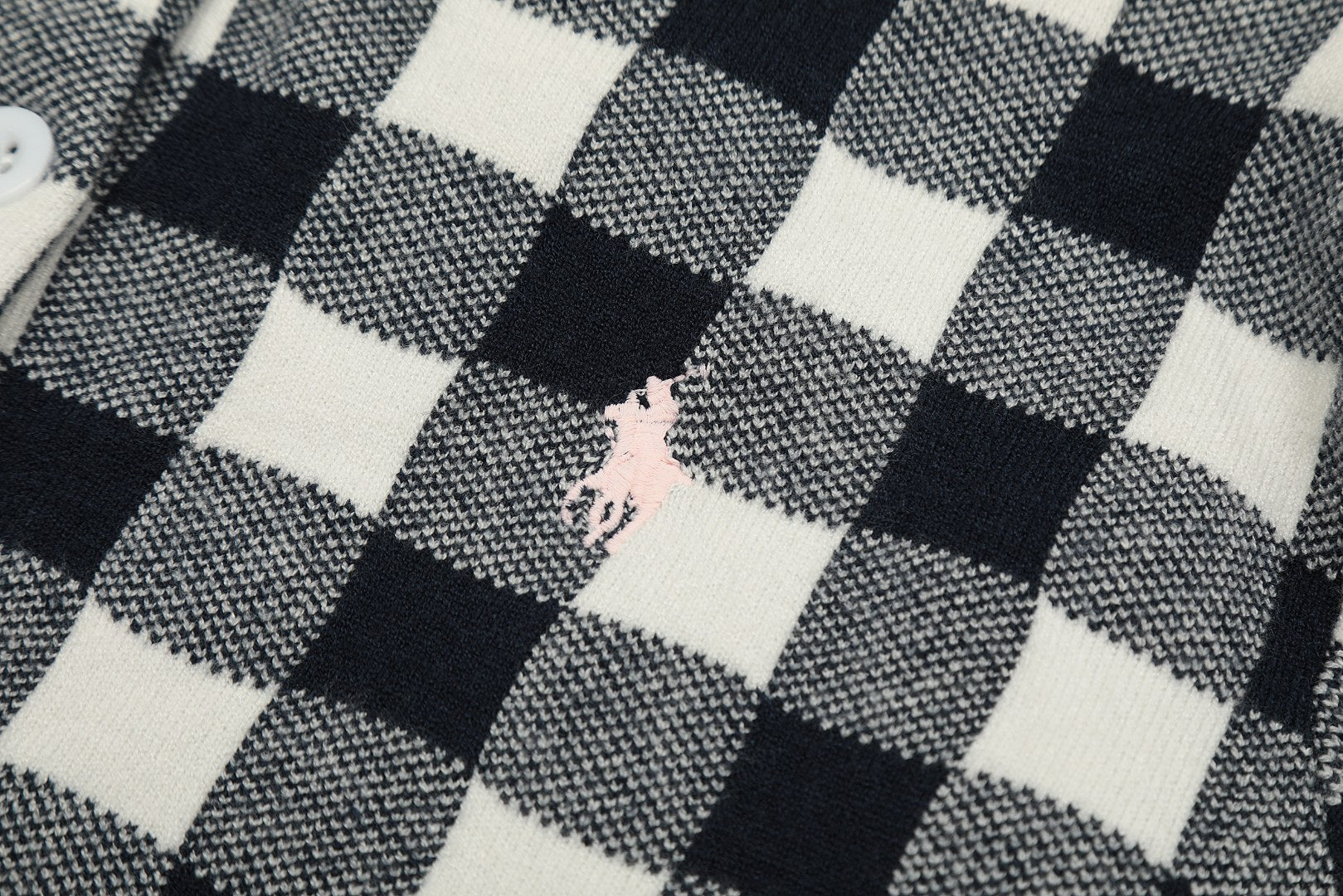 R.Lauren Checkered Cotton Cardigan