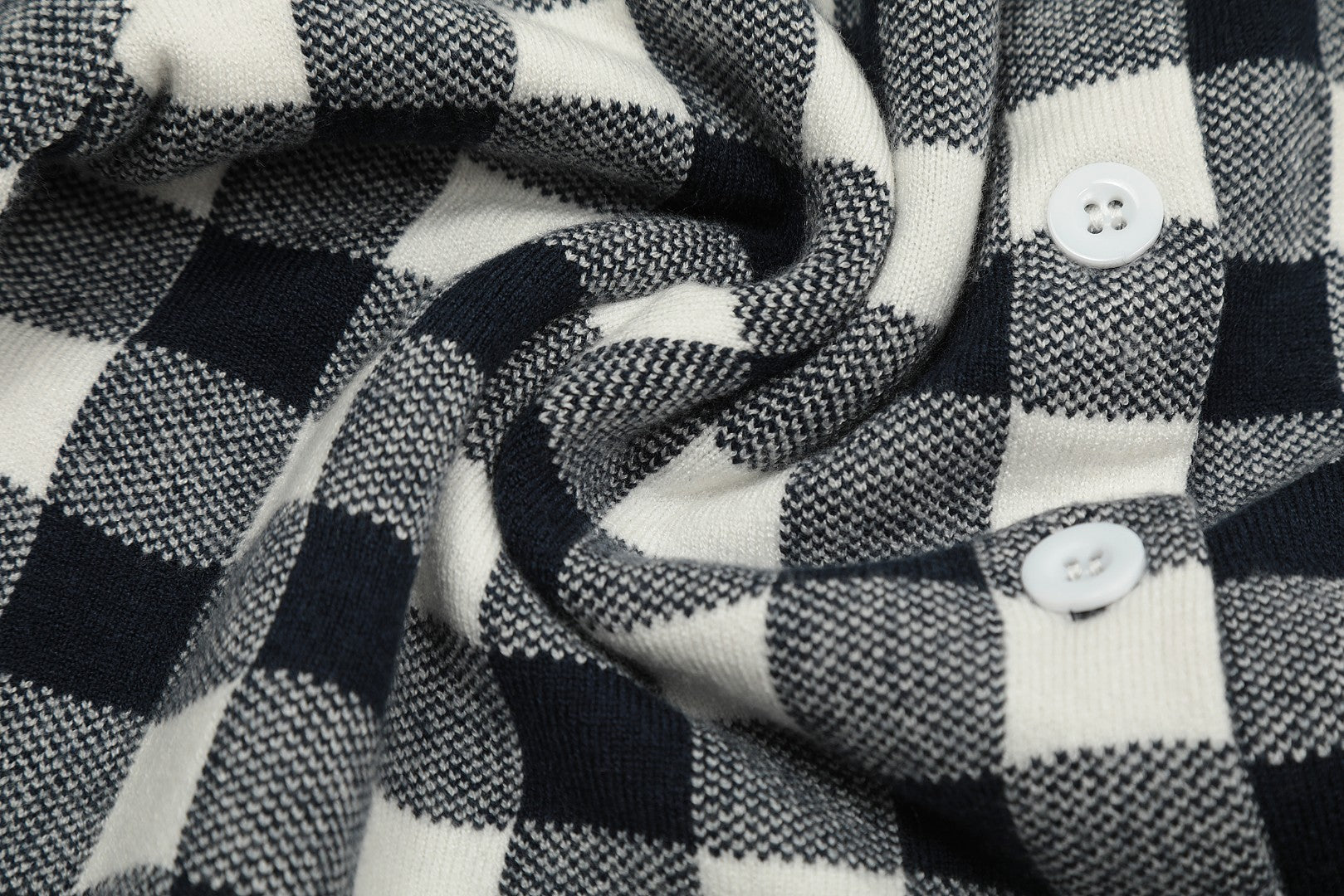 R.Lauren Checkered Cotton Cardigan