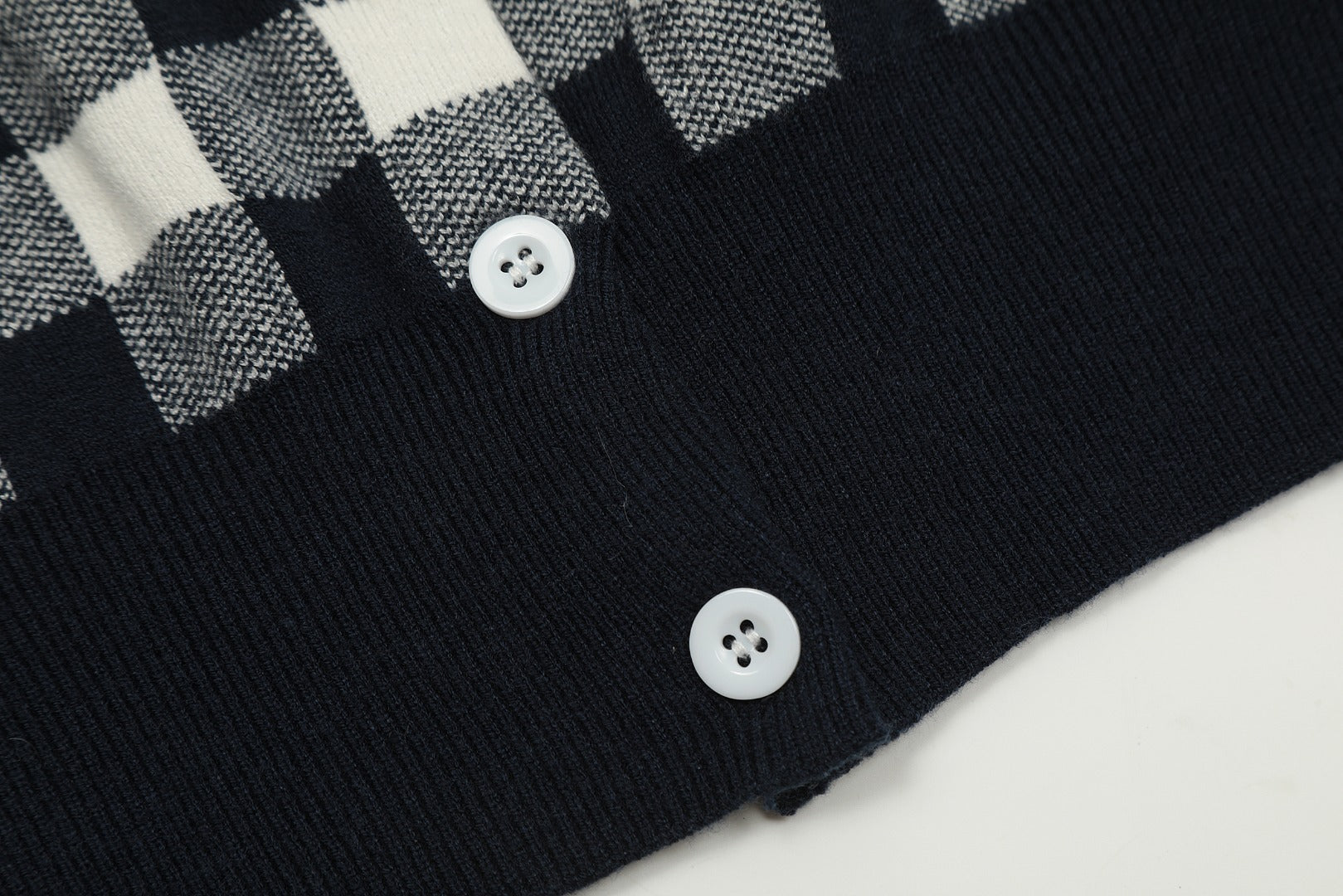R.Lauren Checkered Cotton Cardigan