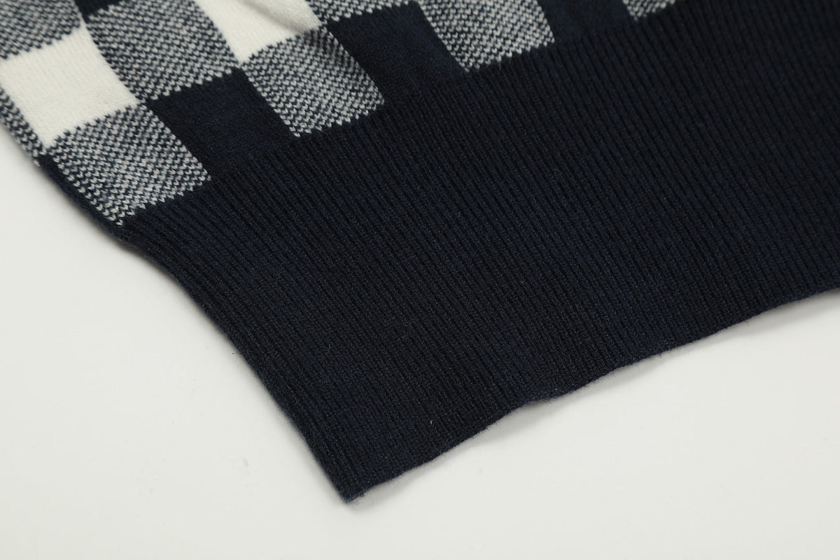 R.Lauren Checkered Cotton Cardigan