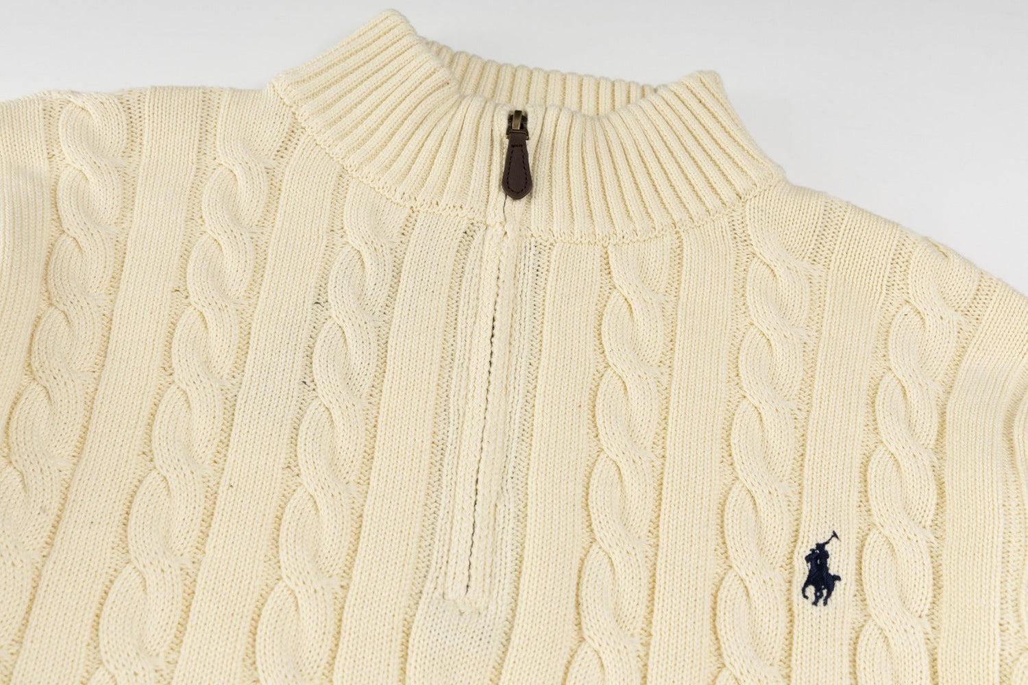 Ralph Lauren Yüksek Yoğunluklu İşlemeli Yarım Balıkçı Yaka Örgü Kazak