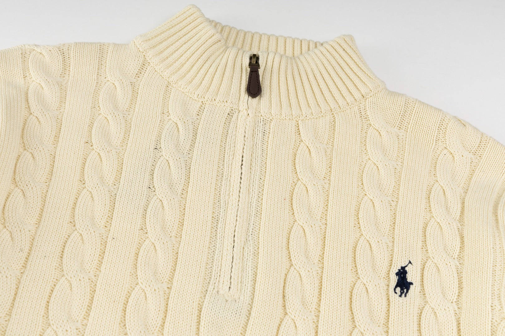 Ralph Lauren Yüksek Yoğunluklu İşlemeli Yarım Balıkçı Yaka Örgü Kazak
