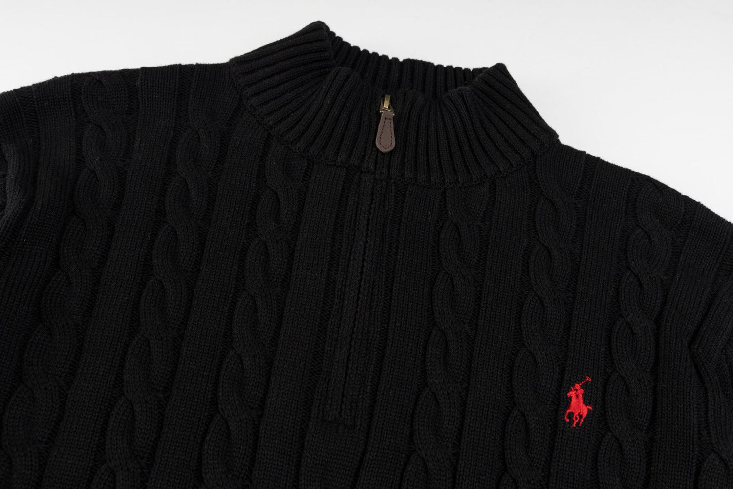 Ralph Lauren Yüksek Yoğunluklu İşlemeli Yarım Balıkçı Yaka Örgü Kazak