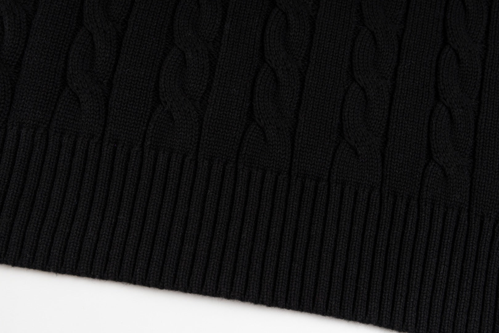 Ralph Lauren High-Density Embroidered Half-Turtleneck Cable Knit Sweater