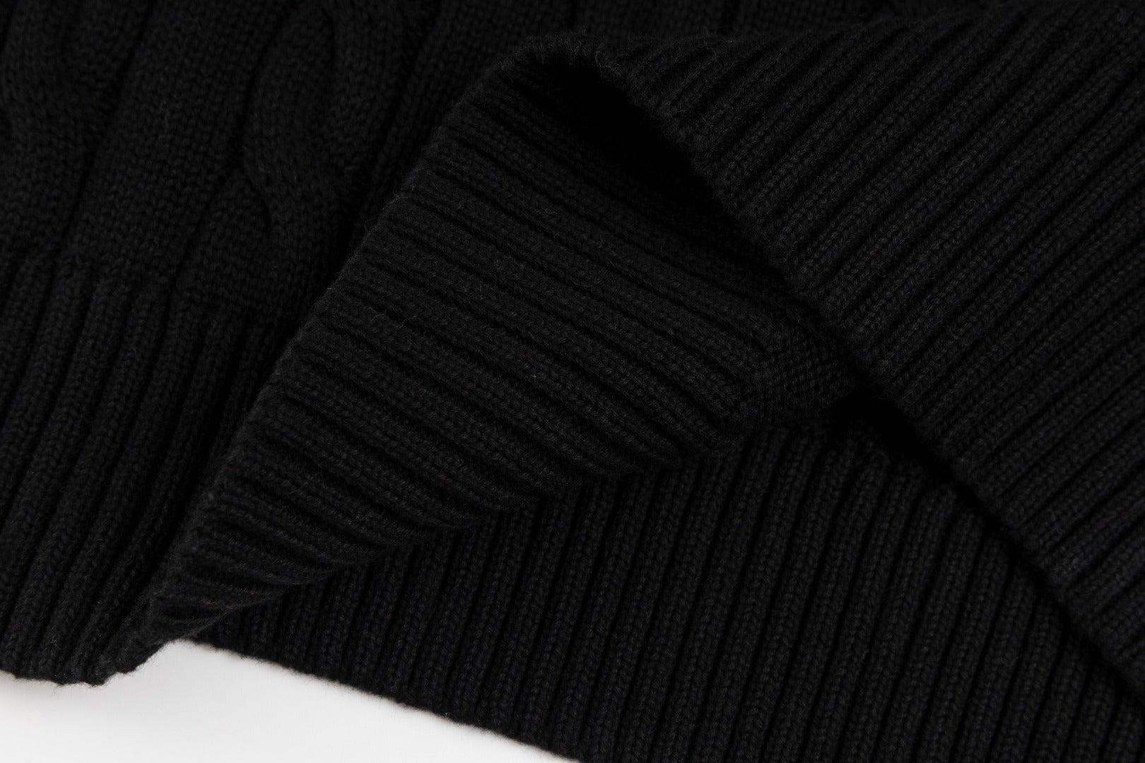 Ralph Lauren High-Density Embroidered Half-Turtleneck Cable Knit Sweater