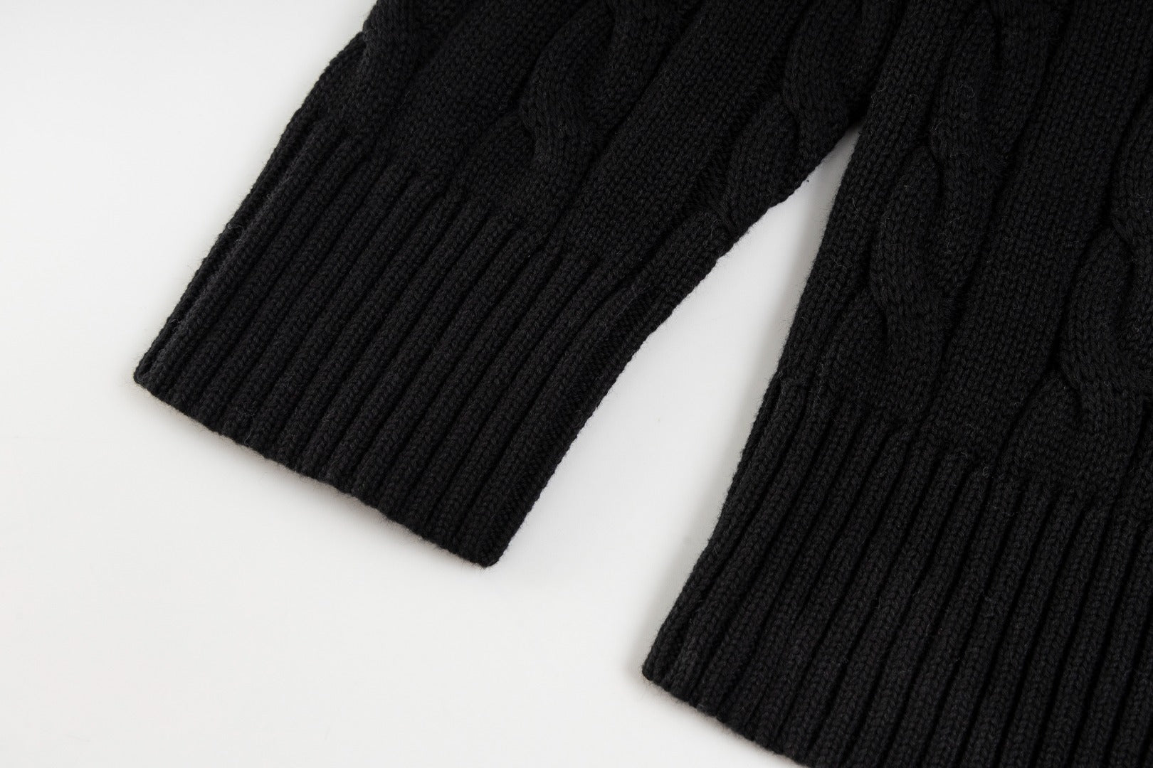 Ralph Lauren High-Density Embroidered Half-Turtleneck Cable Knit Sweater