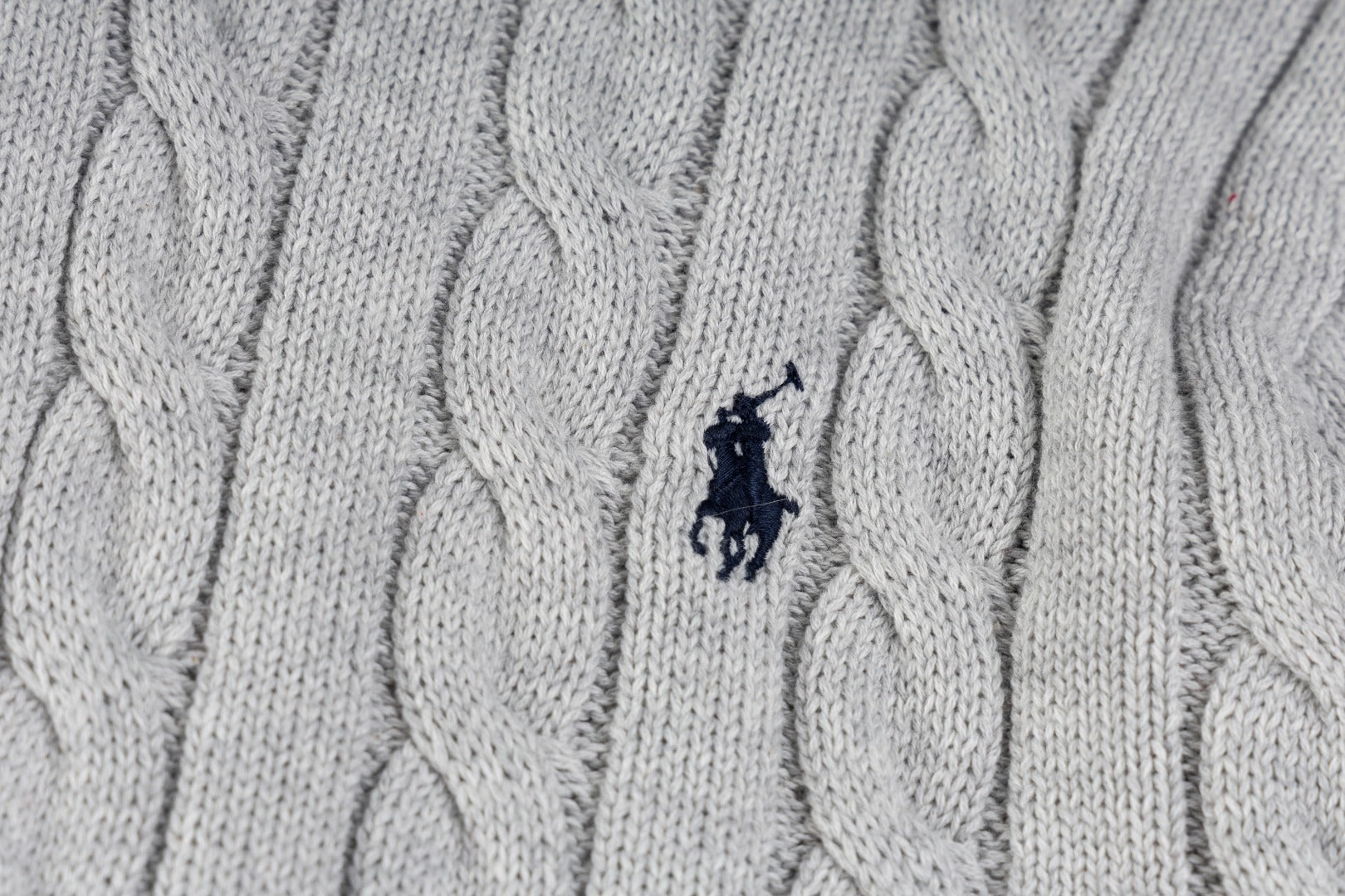 Ralph Lauren High-Density Embroidered Half-Turtleneck Cable Knit Sweater