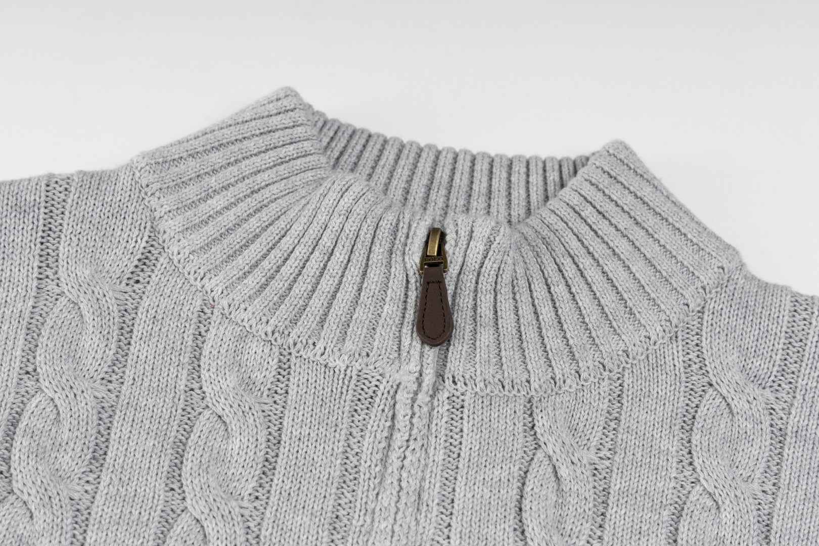 Ralph Lauren High-Density Embroidered Half-Turtleneck Cable Knit Sweater