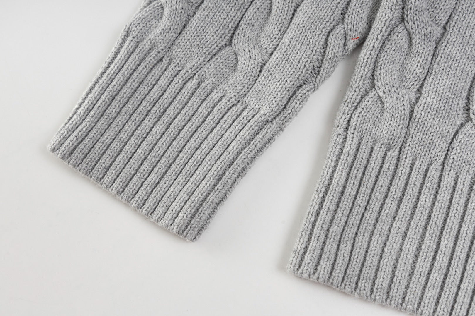 Ralph Lauren High-Density Embroidered Half-Turtleneck Cable Knit Sweater