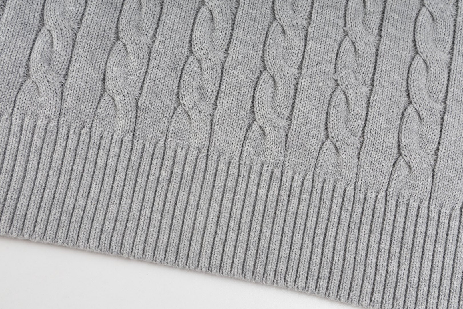 Ralph Lauren High-Density Embroidered Half-Turtleneck Cable Knit Sweater