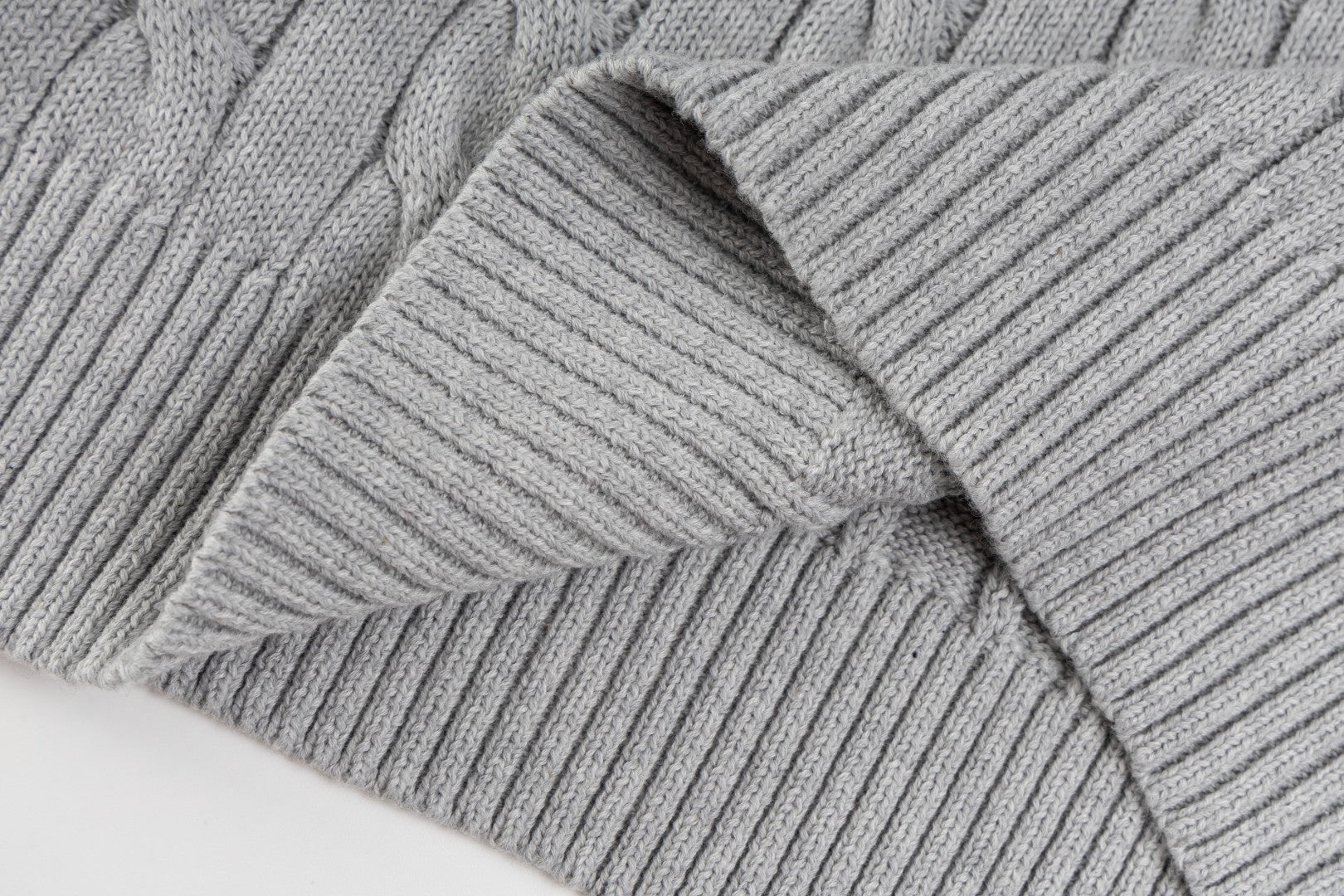 Ralph Lauren High-Density Embroidered Half-Turtleneck Cable Knit Sweater