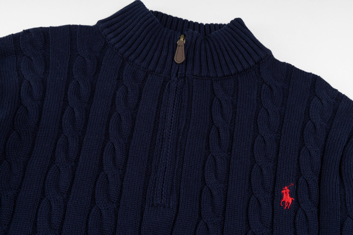 Ralph Lauren Yüksek Yoğunluklu İşlemeli Yarım Balıkçı Yaka Örgü Kazak