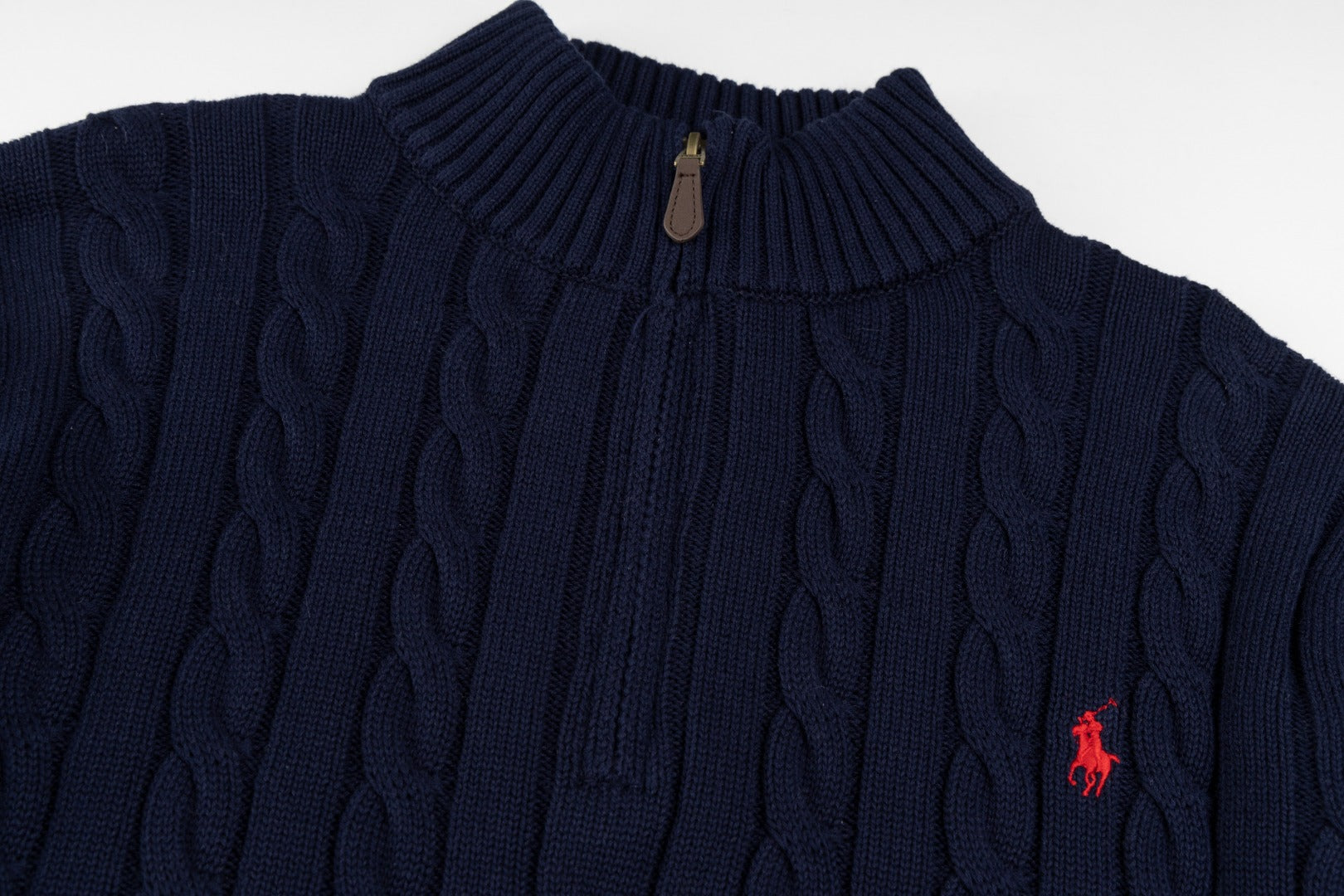 Ralph Lauren Yüksek Yoğunluklu İşlemeli Yarım Balıkçı Yaka Örgü Kazak