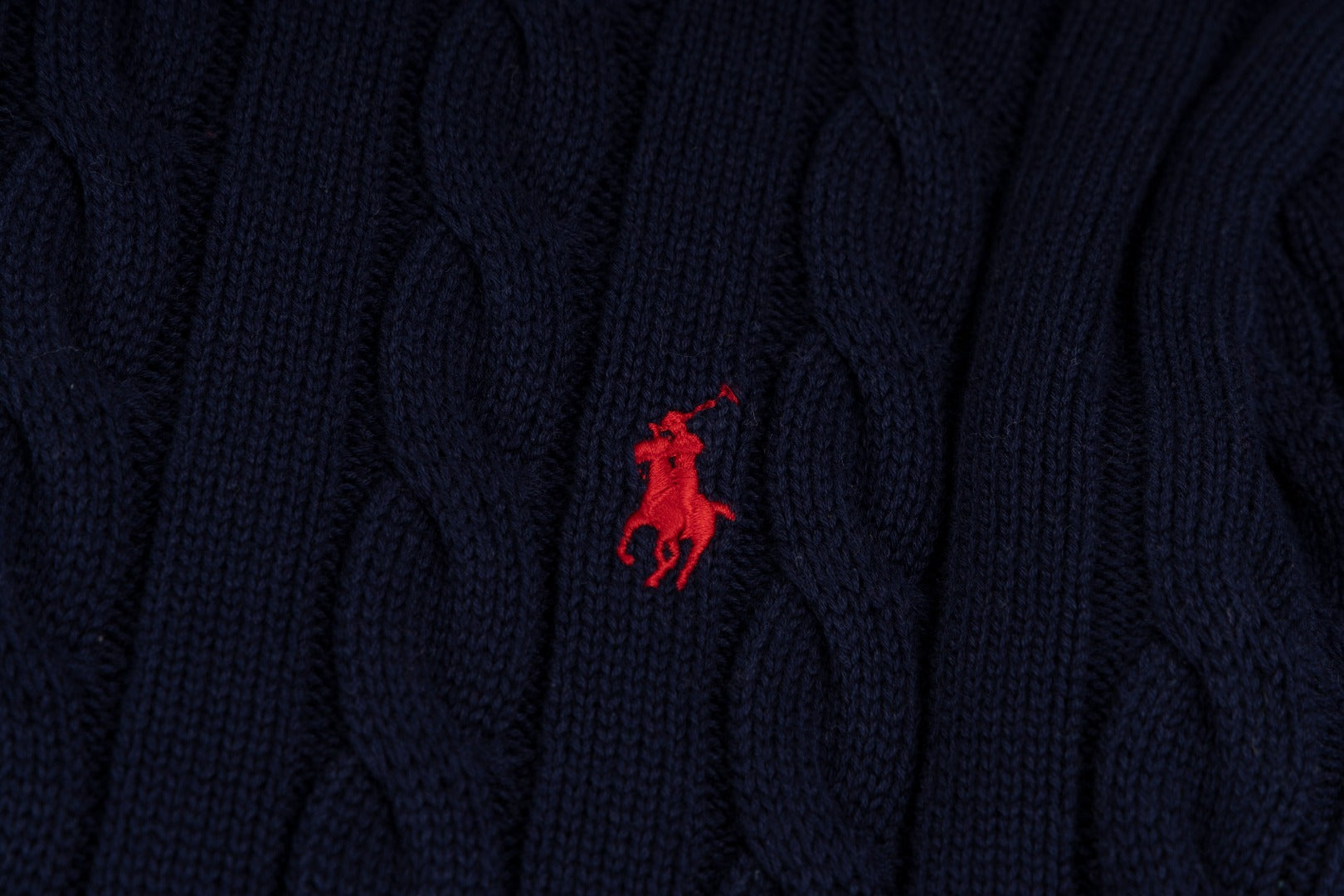 Ralph Lauren Yüksek Yoğunluklu İşlemeli Yarım Balıkçı Yaka Örgü Kazak