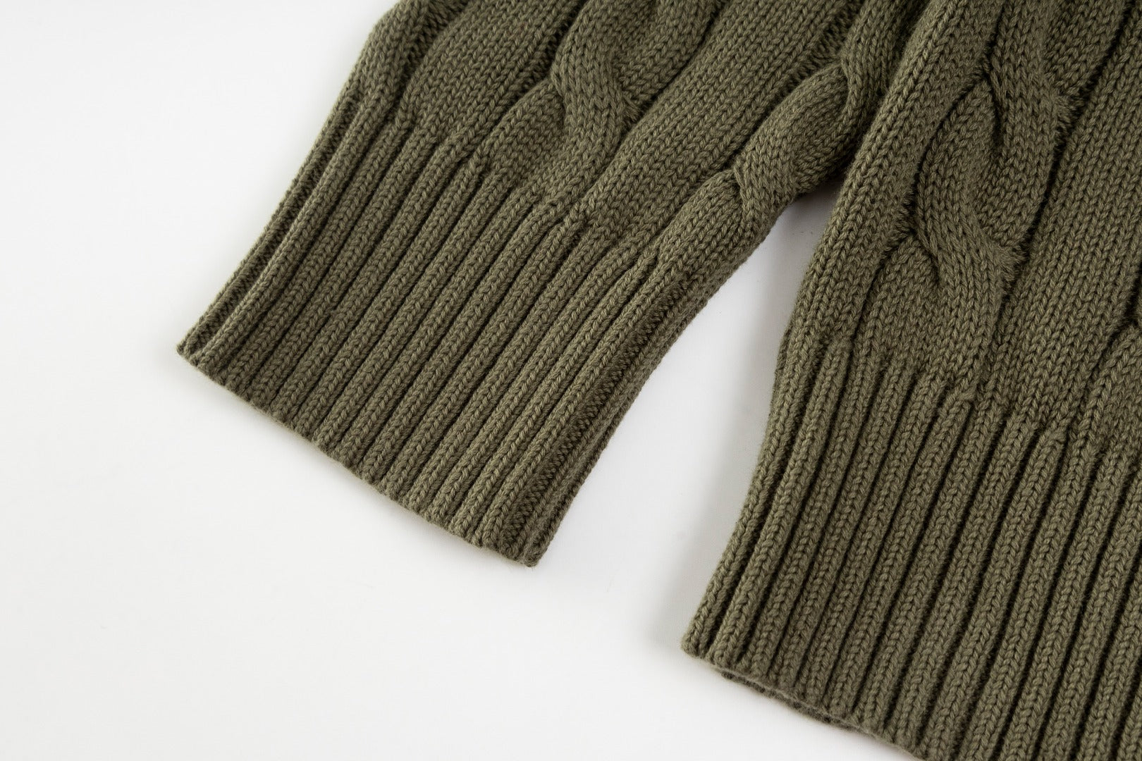 Ralph Lauren High-Density Embroidered Half-Turtleneck Cable Knit Sweater