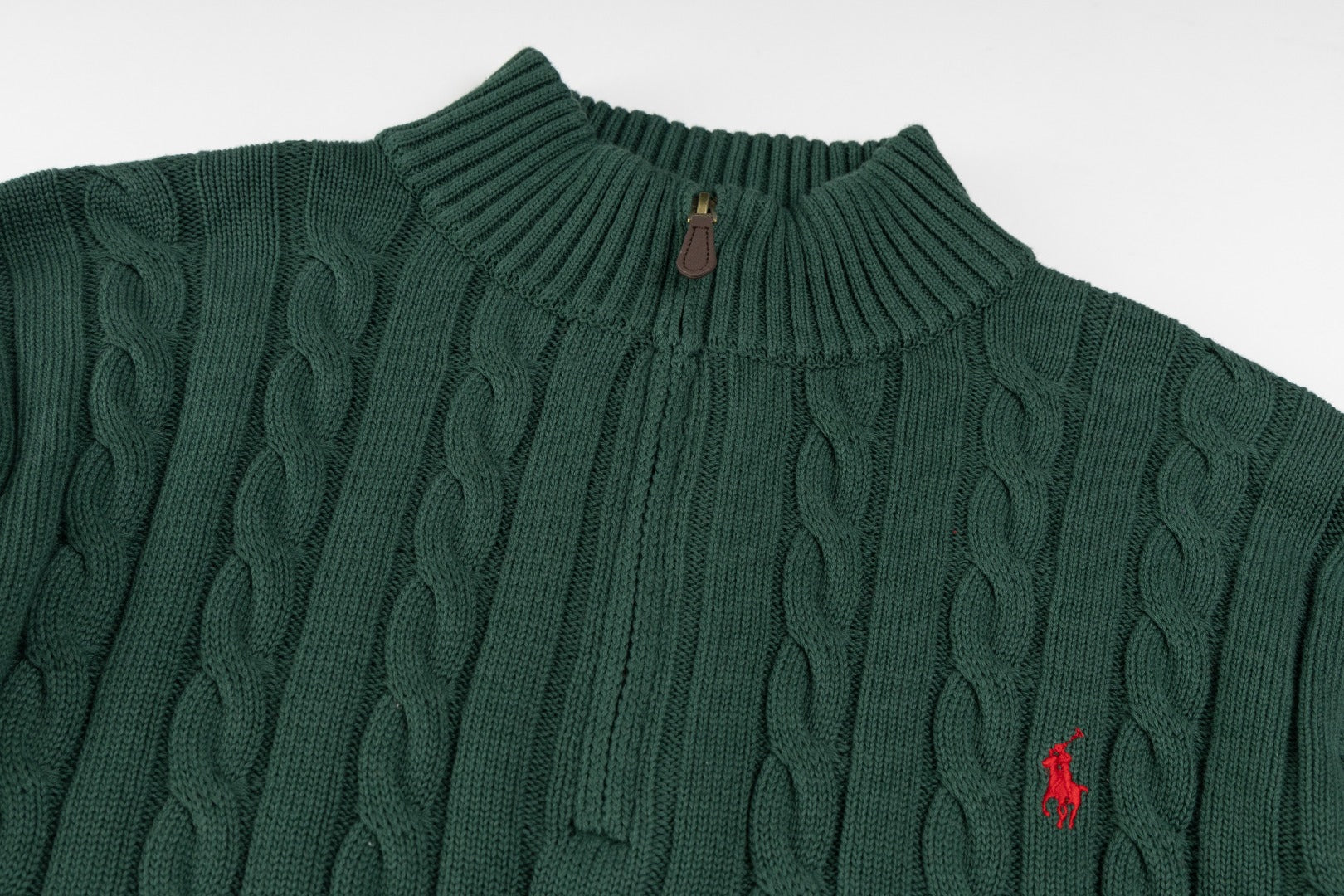 Ralph Lauren Yüksek Yoğunluklu İşlemeli Yarım Balıkçı Yaka Örgü Kazak