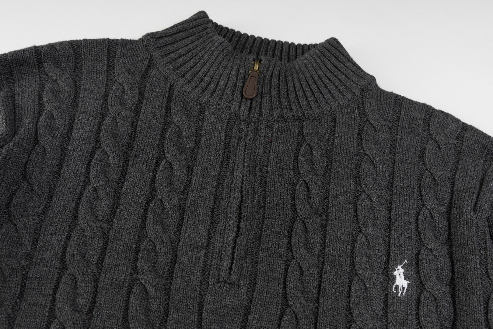 Ralph Lauren Yüksek Yoğunluklu İşlemeli Yarım Balıkçı Yaka Örgü Kazak