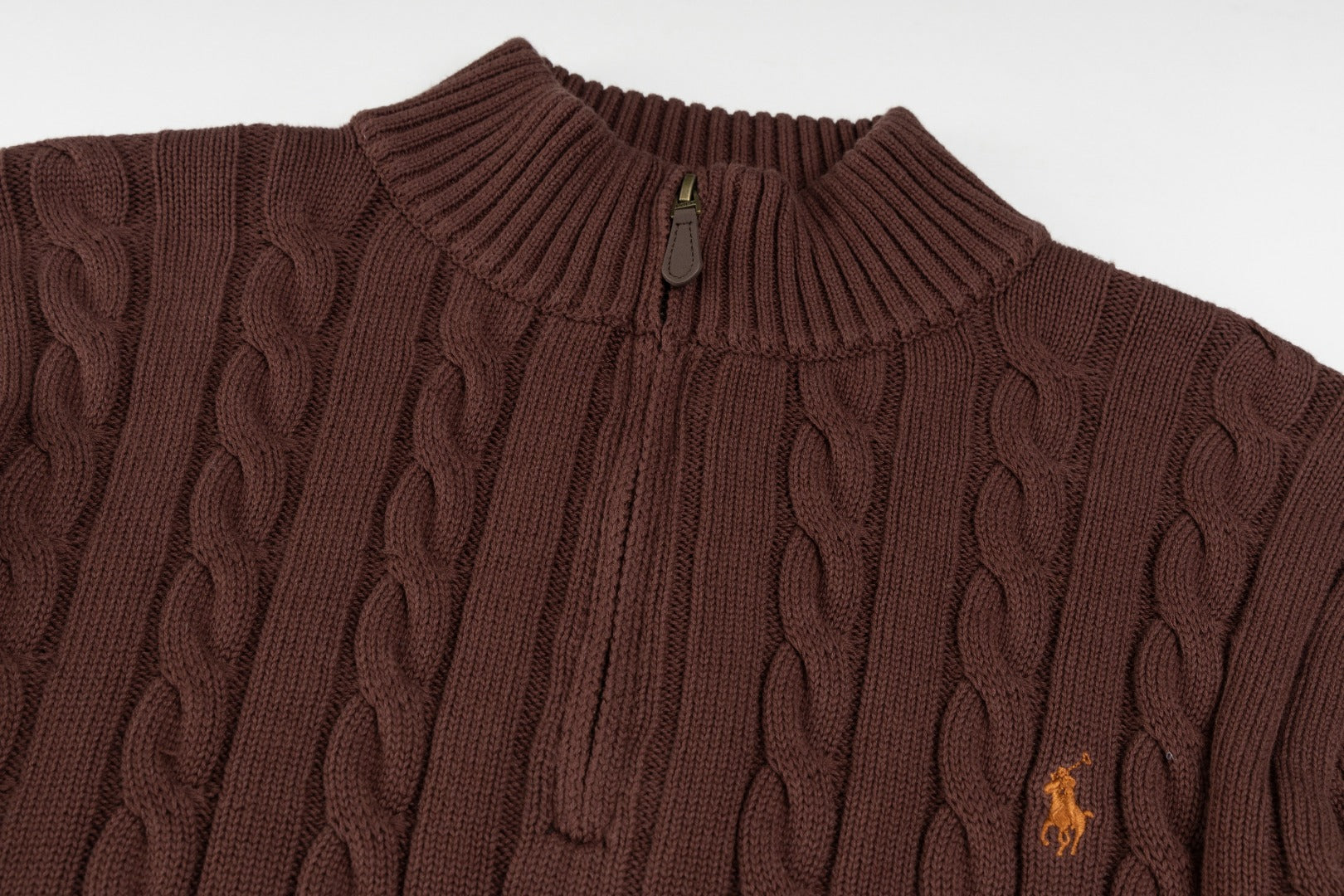 Ralph Lauren Yüksek Yoğunluklu İşlemeli Yarım Balıkçı Yaka Örgü Kazak