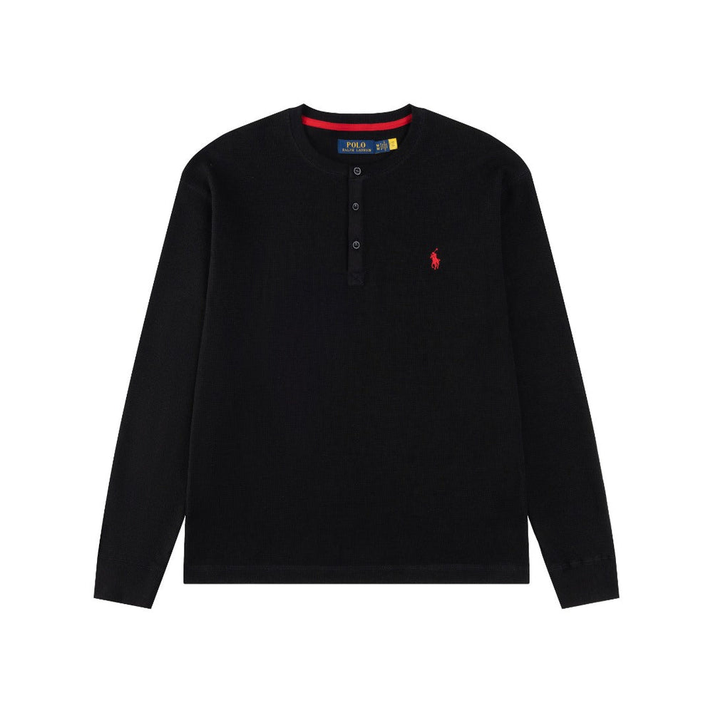 Ralph Lauren Waffle Kumaş Henley Yaka Sweatshirt
