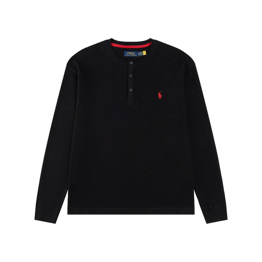 Ralph Lauren Waffle Fabric Henley Neck Sweatshirt