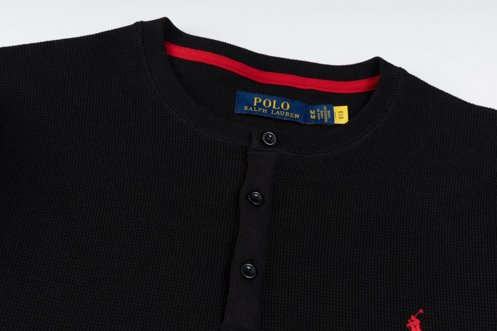 Ralph Lauren Waffle Kumaş Henley Yaka Sweatshirt