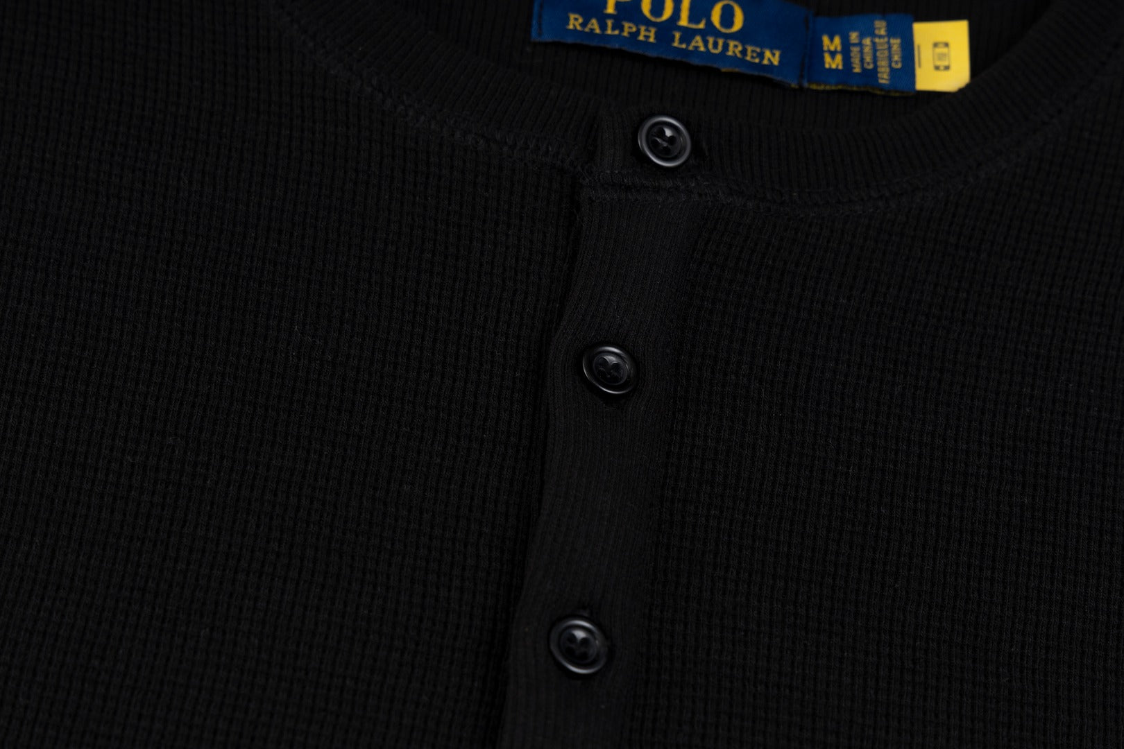 Ralph Lauren Waffle Kumaş Henley Yaka Sweatshirt