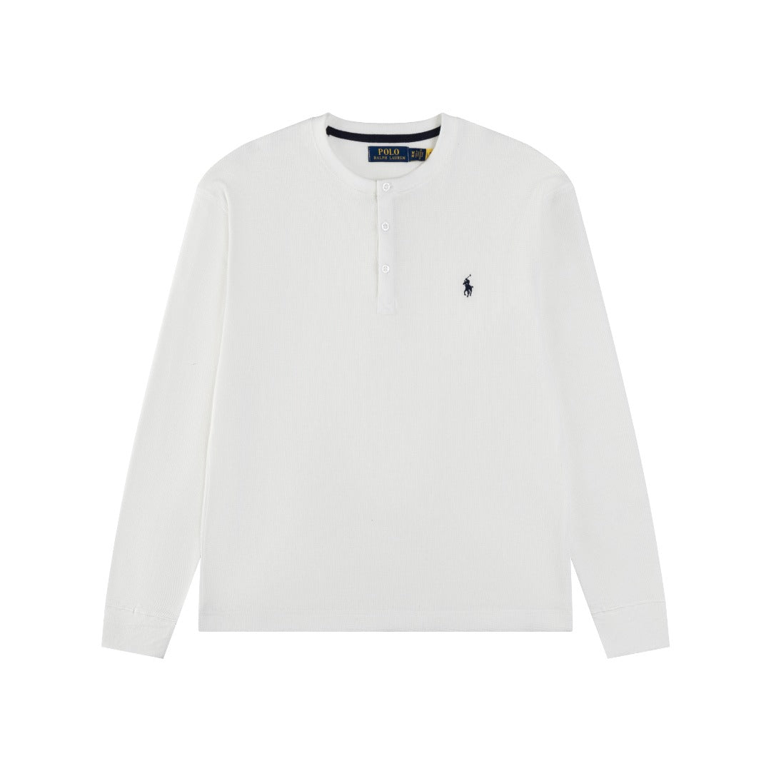 Ralph Lauren Waffle Fabric Henley Neck Sweatshirt