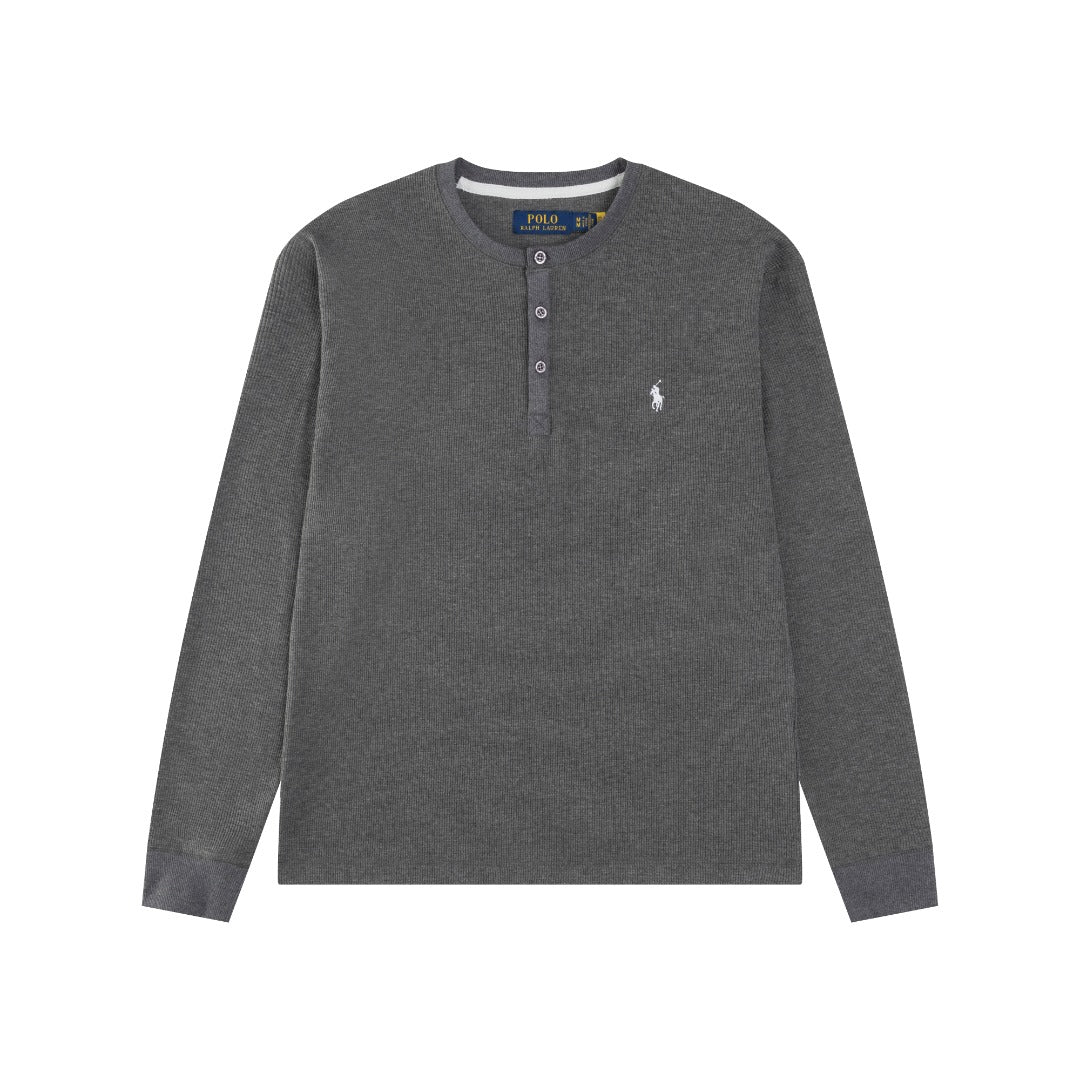 Ralph Lauren Waffle Fabric Henley Neck Sweatshirt