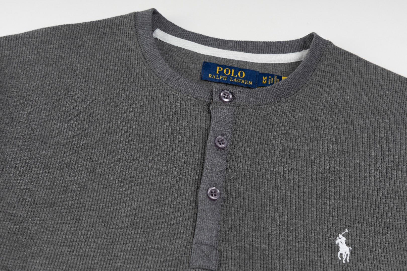 Ralph Lauren Waffle Fabric Henley Neck Sweatshirt