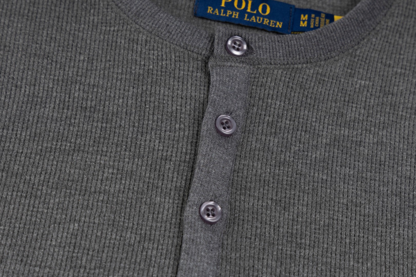 Ralph Lauren Waffle Fabric Henley Neck Sweatshirt