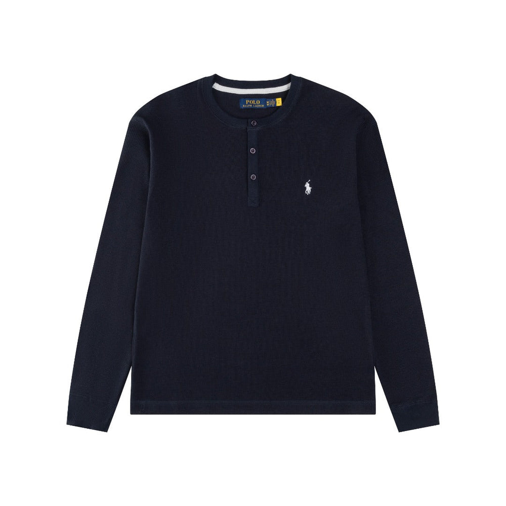 Ralph Lauren Waffle Kumaş Henley Yaka Sweatshirt