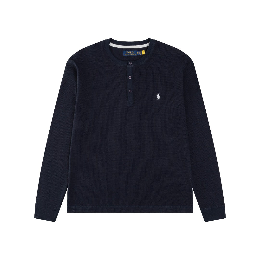 Ralph Lauren Waffle Fabric Henley Neck Sweatshirt