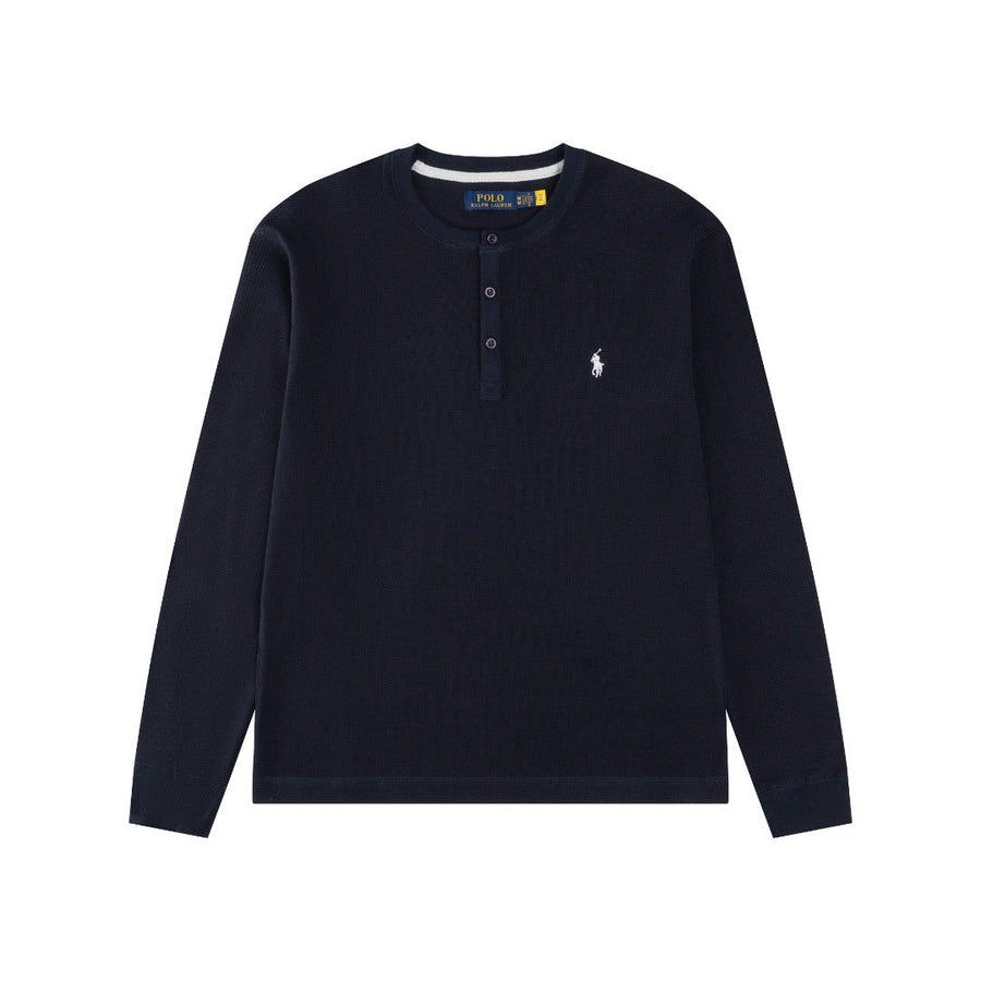 Ralph Lauren Waffle Fabric Henley Neck Sweatshirt