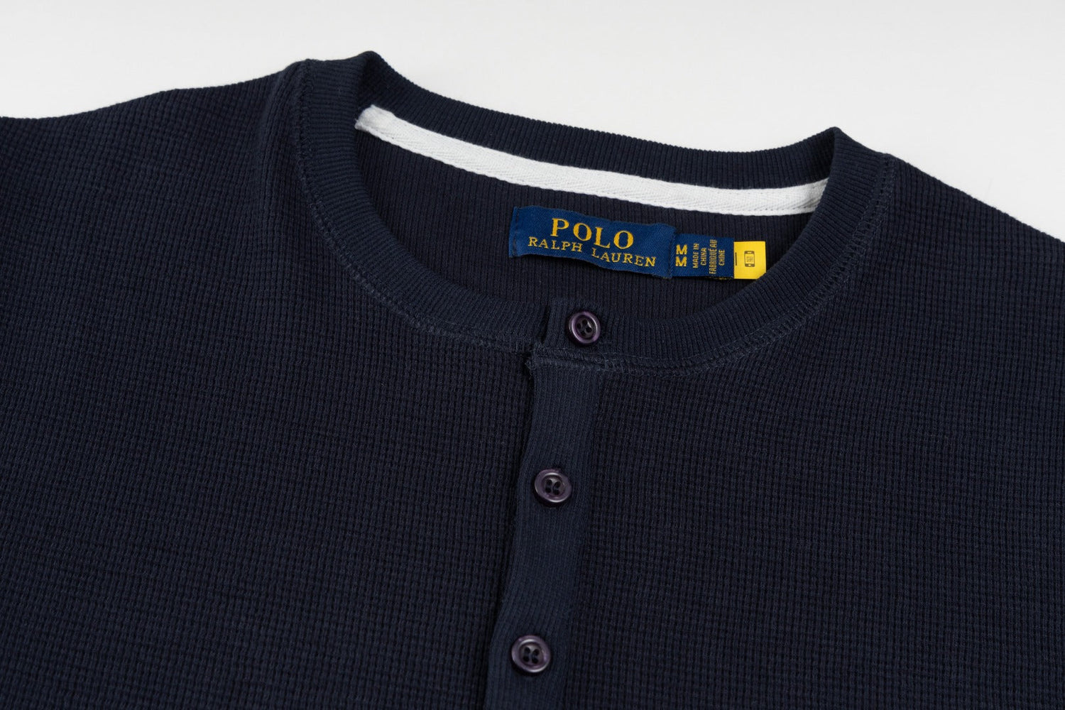 Ralph Lauren Waffle Kumaş Henley Yaka Sweatshirt