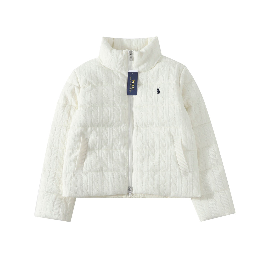Ralph Lauren Cable-Knit Pattern Puffer Jacket