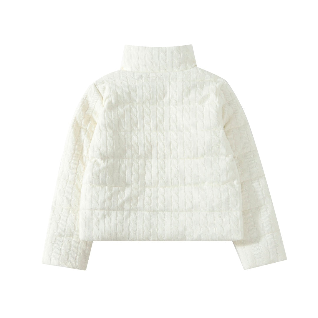 Ralph Lauren Cable-Knit Pattern Puffer Jacket