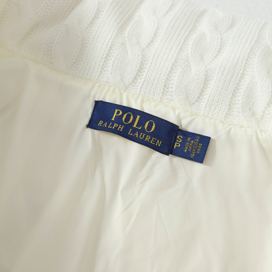 Ralph Lauren Cable-Knit Pattern Puffer Jacket