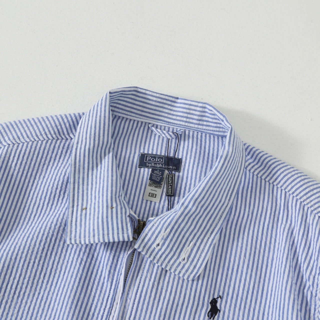 Ralph Lauren Mavi-Beyaz Çizgili Hafif Gömlek