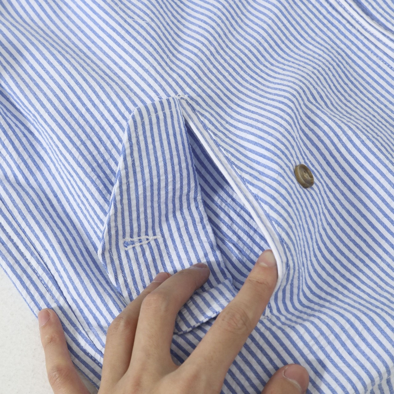 Ralph Lauren Mavi-Beyaz Çizgili Hafif Gömlek