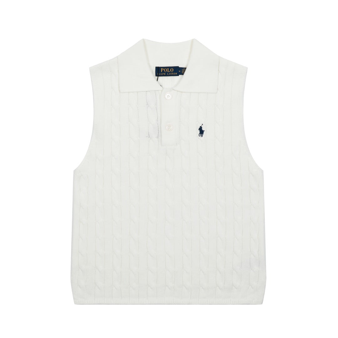 Ralph Lauren Polo Collar Knit Vest - Polo Yaka Triko Yelek