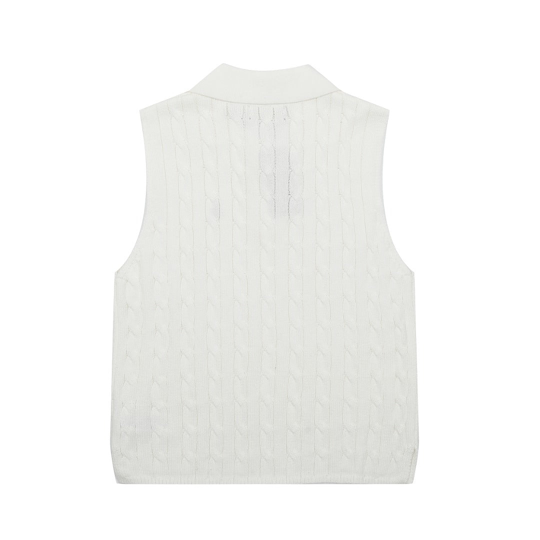 Ralph Lauren Polo Collar Knit Vest - Polo Yaka Triko Yelek
