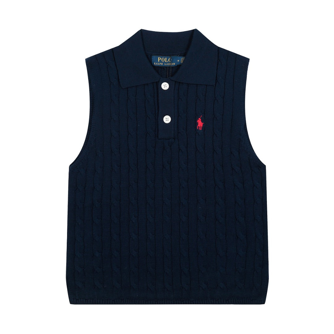 Ralph Lauren Polo Collar Knit Vest - Polo Yaka Triko Yelek